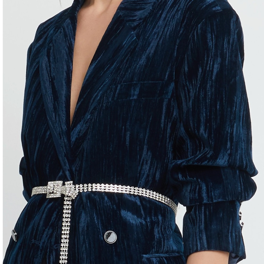 NWOT Few Moda Blue Velvet Blazer Small
